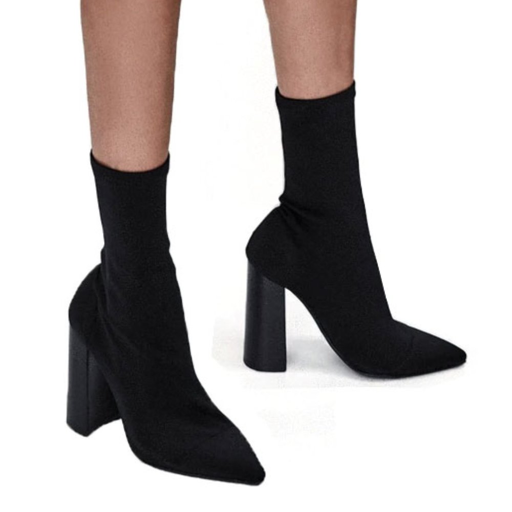 Tony Bianco Black Sock Ankle Boots